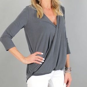 Luxe Hi-lo wrap top
